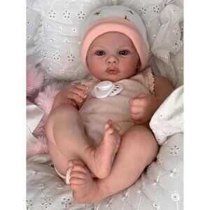 🆕18 Inches Girl Cloth Body Rooted Hair Realistic  Newbron Reborn Baby Doll